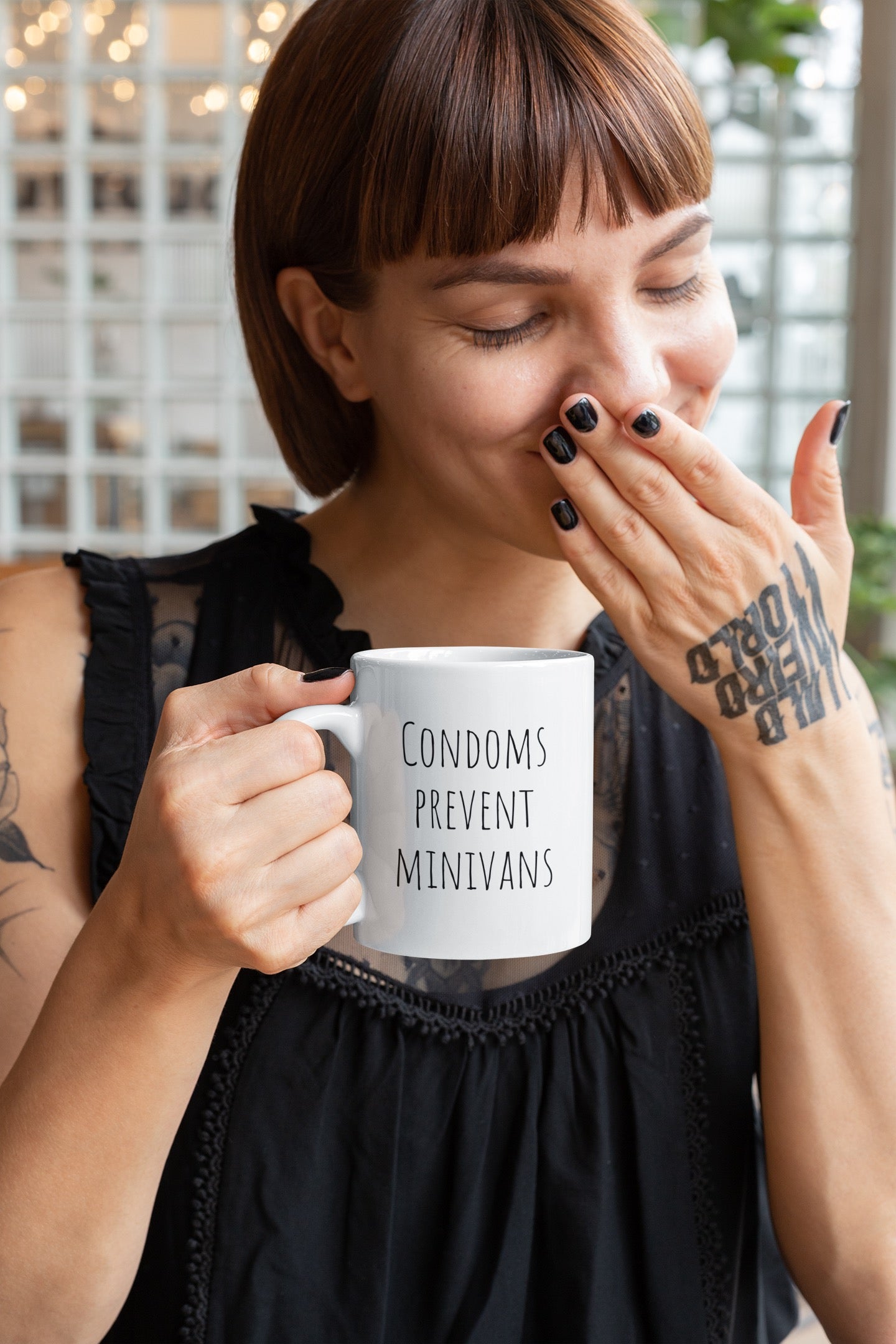 Condoms Prevent Minivans - Funny Mug, Mom Mug, Dad Mug, Sarcastic Mug